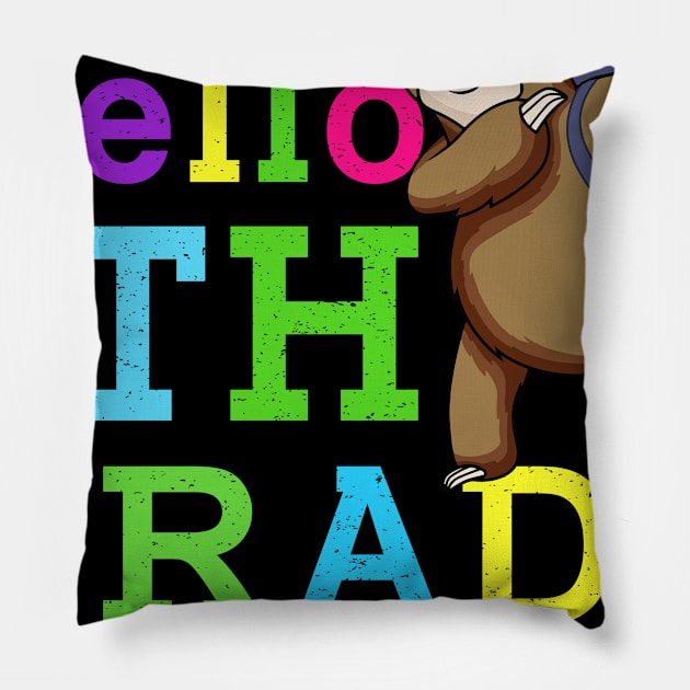 Sloth Hello 6th Grade Teachers Kids Back to school Gifts Pillow by kateeleone97023