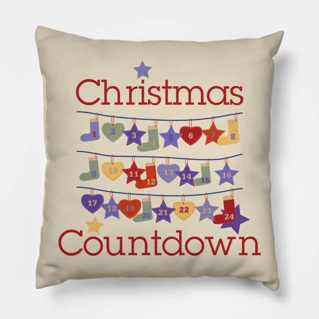 Christmas Seasons - Pretty Countdown Calendar 3 Pillow by EDDArt