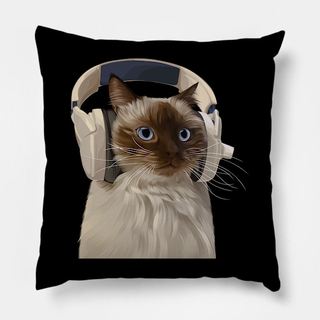 Cute cat an kittens Pillow by chychut