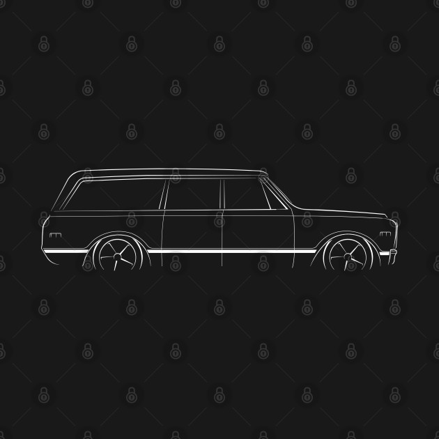 front/profile - 1972 Chevy Suburban - stencil, white by mal_photography