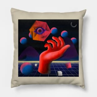 Psychedelic  Surrealist Eye Trippy Design Pillow