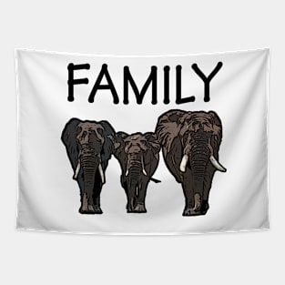 Family Father Mother Child Elephants Tapestry