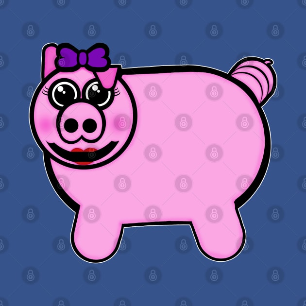 Girly Stuffed Pig by BlakCircleGirl