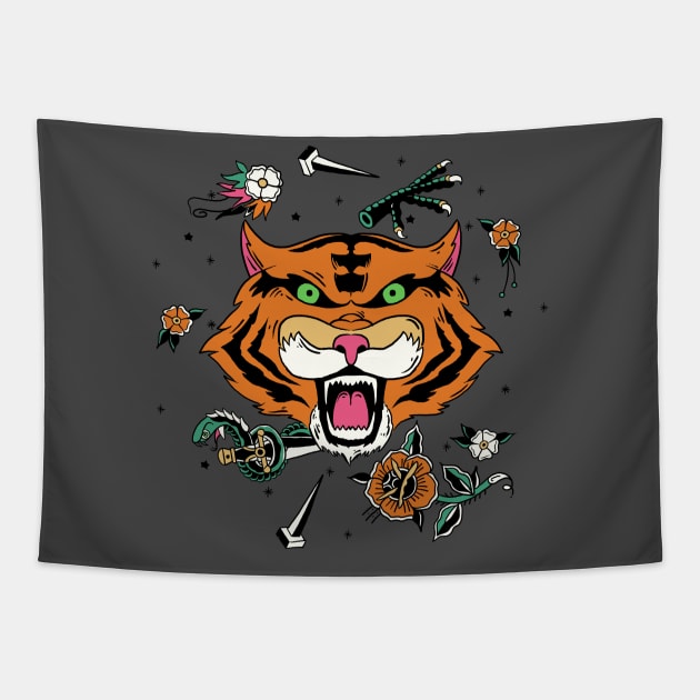 Tiger fury Tapestry by Alberto83aj