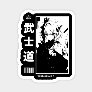 Bushido Japanese Samurai Streetwear Anime Girl Manga Aesthetic Magnet