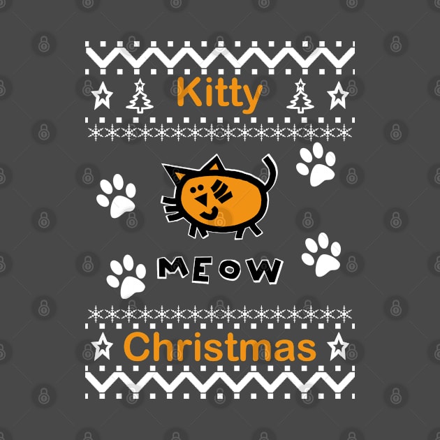 Kitty Meow Christmas Cat by ellenhenryart