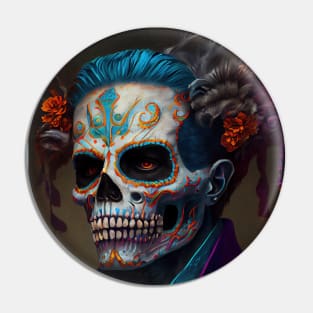 Day of the dead V3 - Men Oil paint Pin