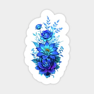 Cyberpunk Flowers Magnet