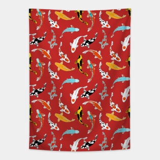 Koi Fish Seamless Pattern Tapestry