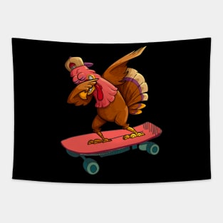 Dabbing Turkey Thanksgiving Day Pilgrim Boys Girls Funny Dab Tapestry