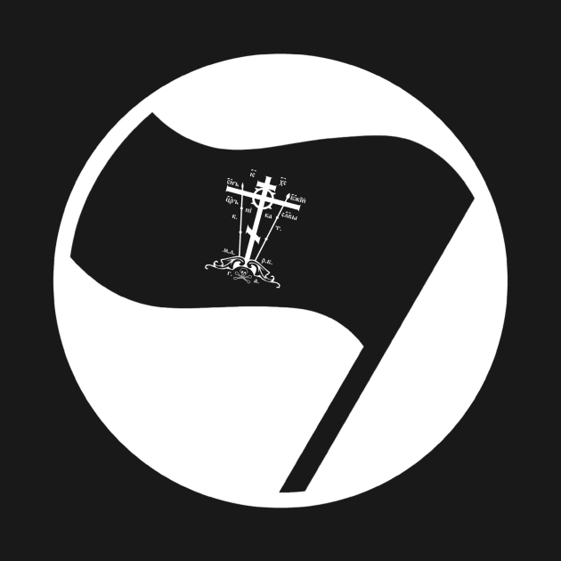 Christian Flag Black Orthodox Great Schema Golgotha Cross Antifa by thecamphillips