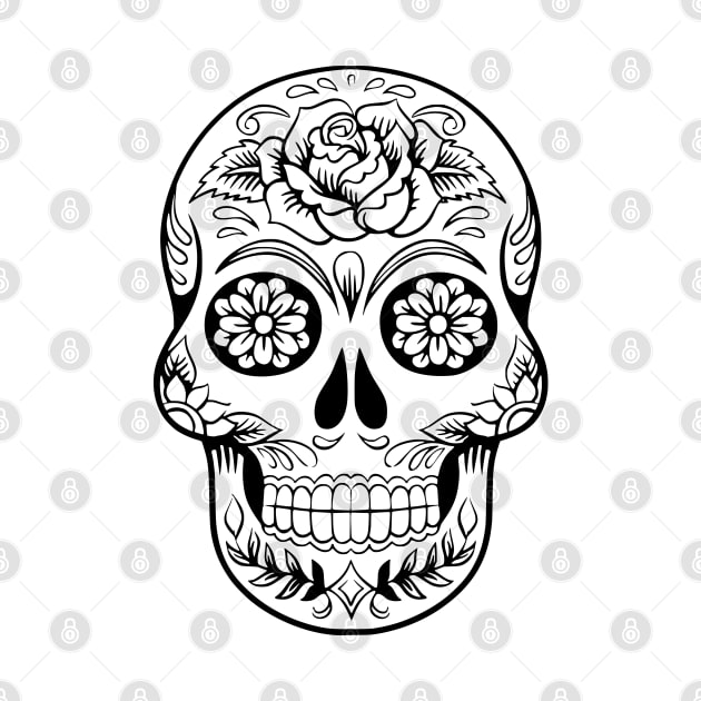 Halloween - Dia De Los Muertos - Day of the Dead Mexican Sugar Skull by Elsie Bee Designs