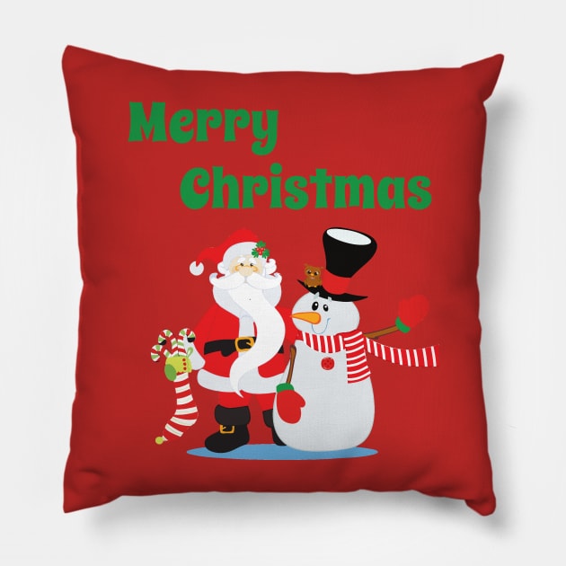 Santa Clause and Snowman Pillow by otakuscene