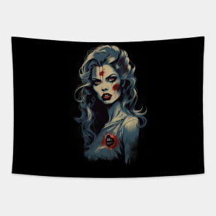 Zombie Girl - Hot gothic halloween classic vintage horror Tapestry