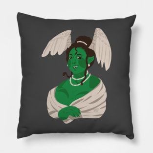 Alt Medusa's Smile - Lineless Winged Gorgon Medusa Portrait Pillow