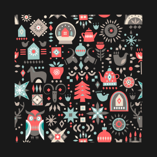 Slavic Folk Pattern Christmas T-Shirt