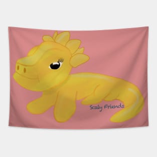 Yazmin the Yellow Dino- The Scaly Friend's Collection Artwort By TheBlinkinBean Tapestry