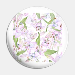 White pink lilies Pin