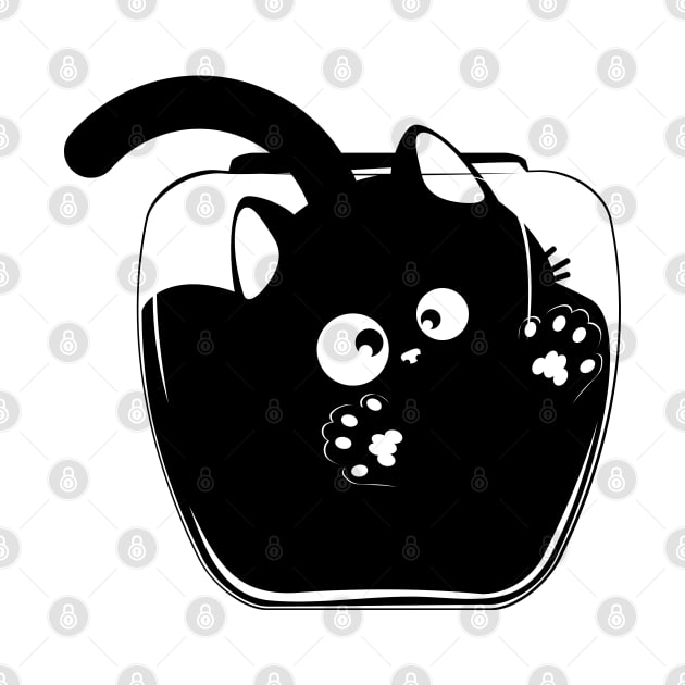 Black cat trapped in a glass cup by AnnArtshock