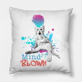 Mind Blown Cat Pillow