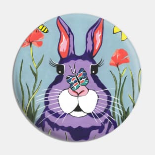 FUNNY Bunny - Easter Bunny Rabbit Painting Pin