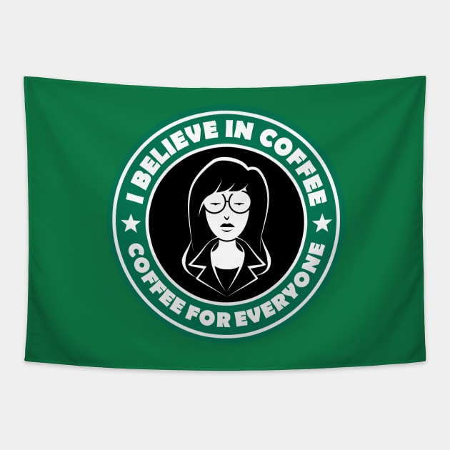 Daria Coffee Tapestry by aileenbayaca