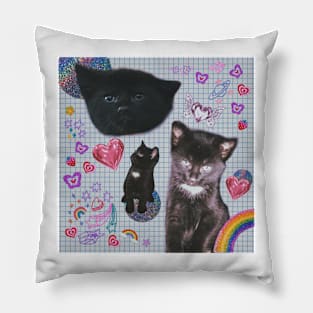 black baby kitten Pillow