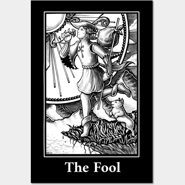 The Fool Tarot Card White Outline T Shirt The Fool Tarot Card White Outline T Shirt