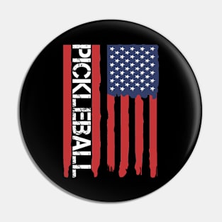 American Flag Patriotic Pickleball Pin