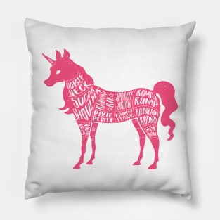 Pink Unicorn - Fantasy Butcher Cuts of Meat Pillow