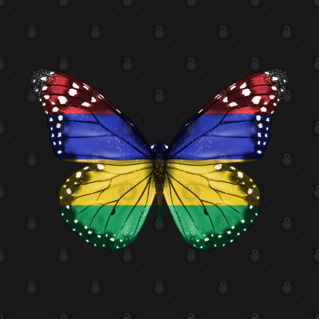 Mauritian Flag  Butterfly - Gift for Mauritian From Mauritius by Country Flags