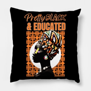 Pretty Black And Educated Retro African Queen Pillow