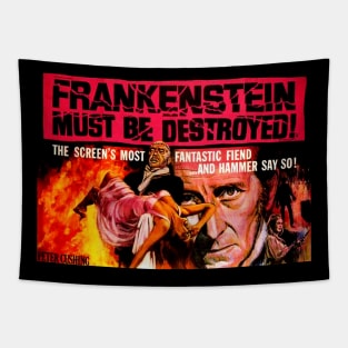 Classic Horror Movie Lobby Card - Frankenstein Must Be Destroyed Tapestry