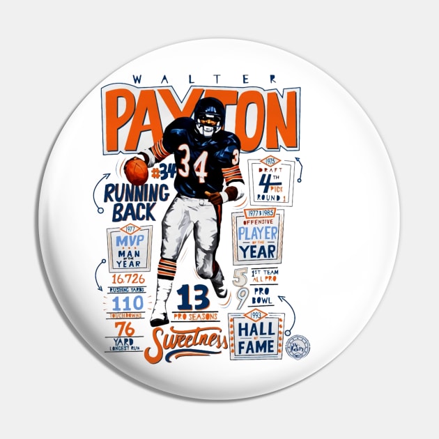 Walter Payton Chicago Stats Pin by MASTER_SHAOLIN