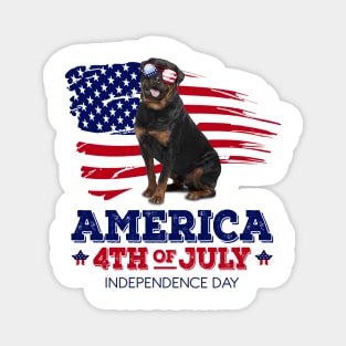 Rottweiler Flag USA - America 4th Of July Independence Day Magnet