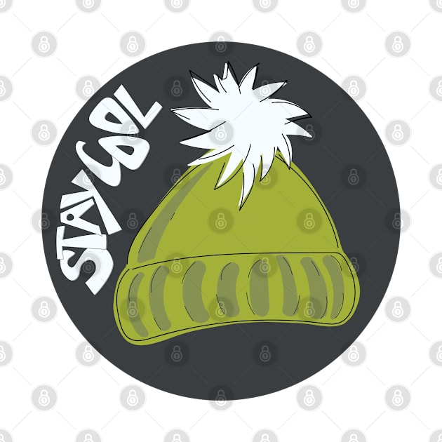 Whimsical cartoon toque with Stay Cool illustrated text by Angel Dawn Design