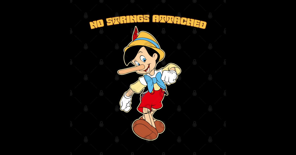 Pinocchio No Strings Attached Pinocchio Sticker TeePublic