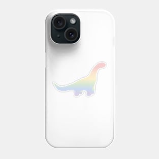 Rainbow Pastel Gradient Dinosaur (White Background) Phone Case