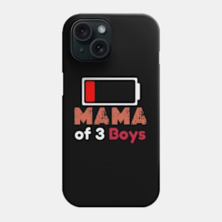 Mom of 3  Boys Shirt Gift from Son Mothers Day 2024 Birthday Women Phone Case