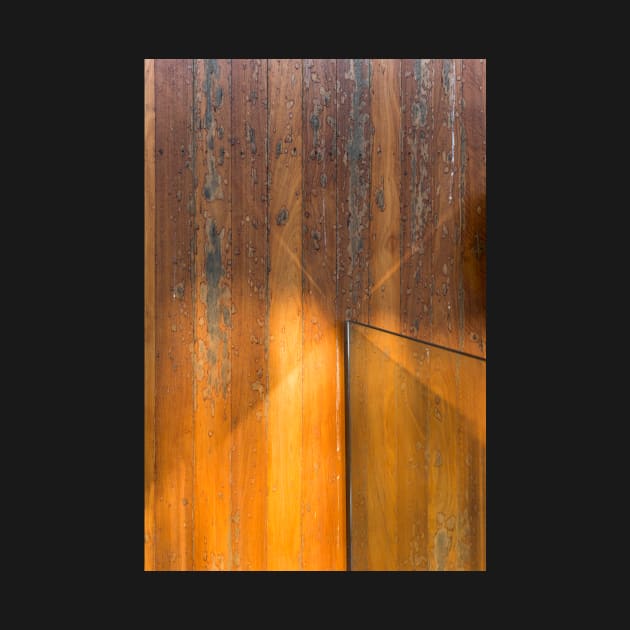 Wood and glass fence by textural