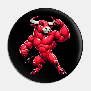 Strong red bull Pin