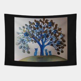 Thunder Bay Whimsical Tree Cats Tapestry