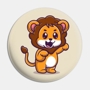 Cute Baby Lion Cartoon Pin