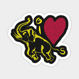 I Love Elephants Magnet