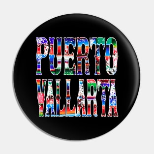 Puerto Vallarta Mexico Blanket Colorful Design Pin