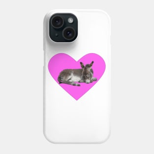 Cute Donkey in Pink Heart Phone Case