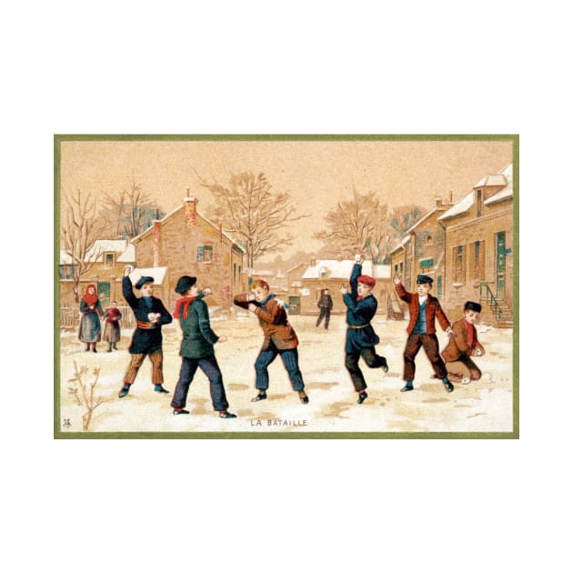 19th C. Snowball Fight by historicimage