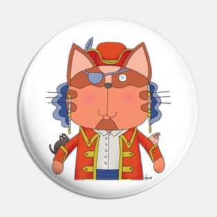 Cat Goof Pirate with Pet Mini Black Cat & Bunny Pin