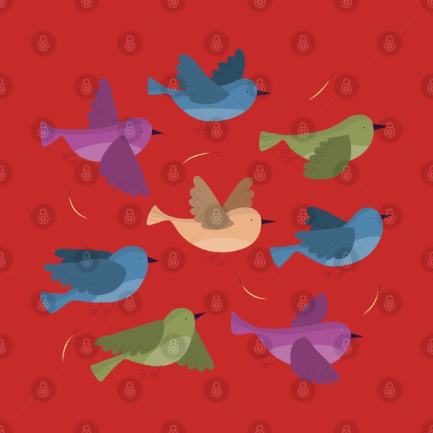 Flat Flying Birds by Mako Design 