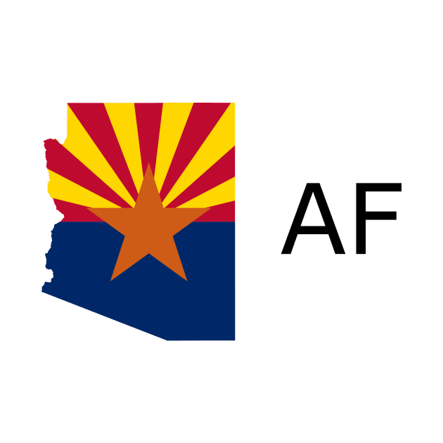 Arizona Flag State Outline AF (black) by Big Term Designs